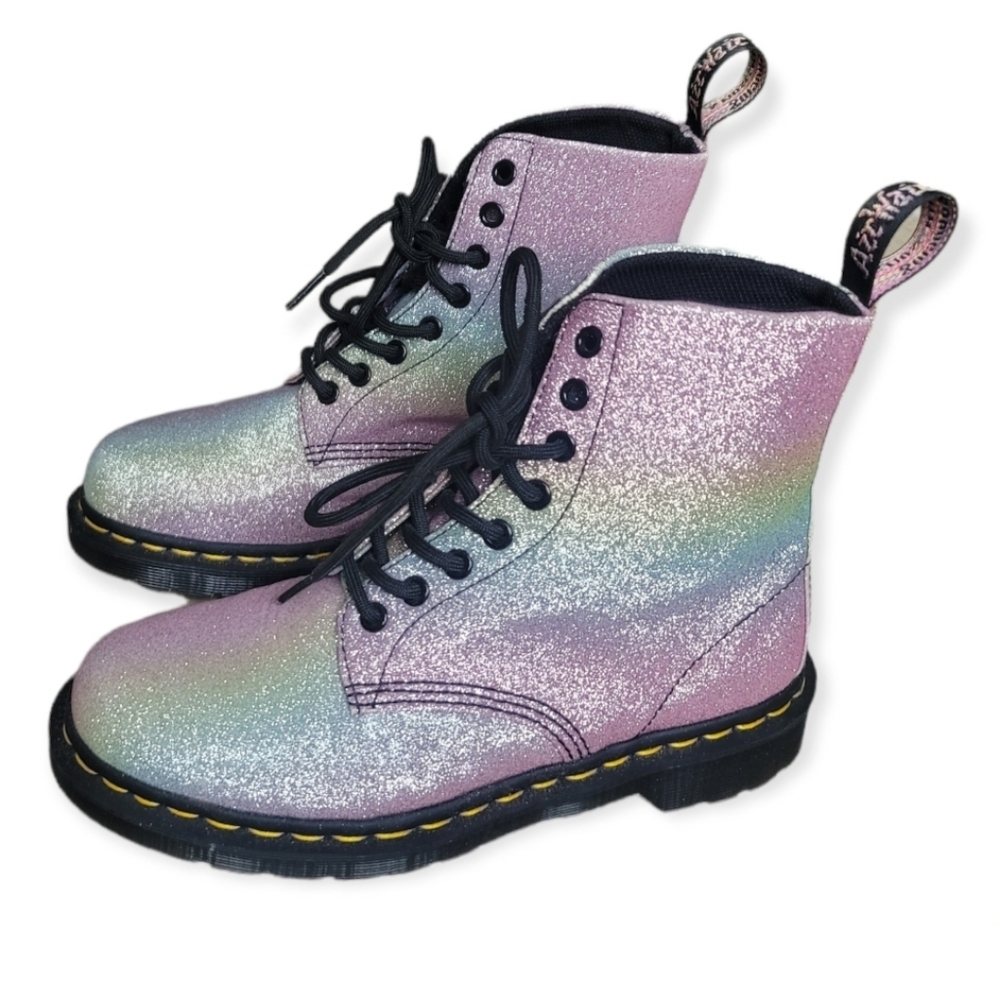 1460 Pascal Boots | Rainbow Glitter Doc Martens | Size 8